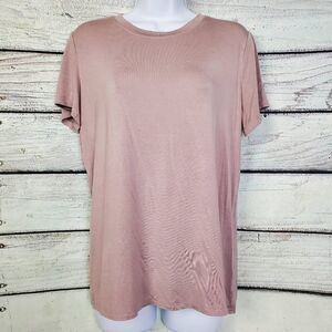 Maurices 24/7 M Rose Mauve Stretch Tee Solid Basic Soft Short Sleeve